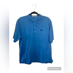 Cunningham blue short sleeve golf polo shirt. Bulle Rock. Medium